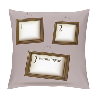 Personality  Wooden Frames On The Wall. Pillow Covers