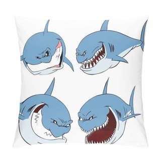 Personality  Shark Set. Pillow Covers