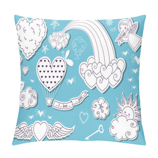 Personality  Valentine's Day Doodle Sky Pillow Covers