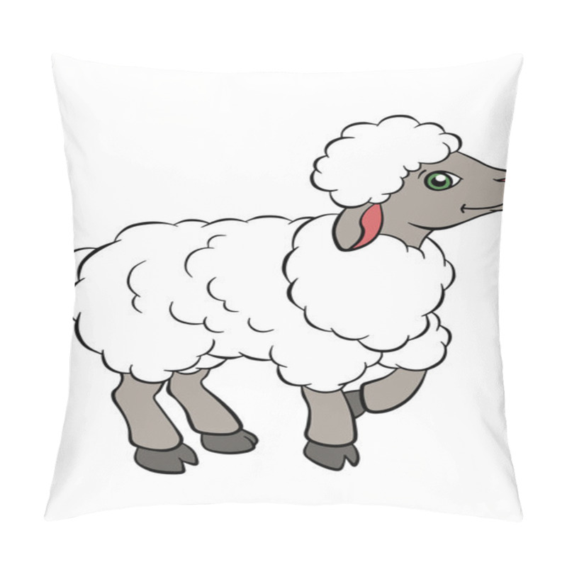 Personality  Cartoon farm animals for kids. Little cute sheep. pillow covers