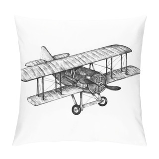 Personality  Hand Drawn ATR Plane Isolated On Backgrond Pillow Covers