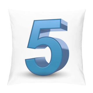Personality  3d Shiny Blue Number 5 Pillow Covers