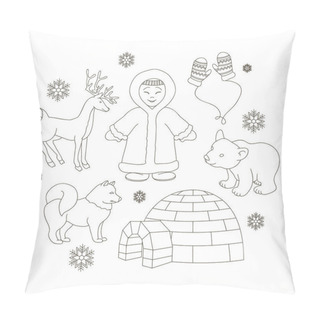 Personality  Vector Set Of Eskimo Characters Pillow Covers