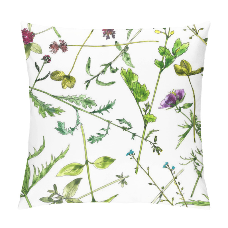 Personality  seamless pattern with watercolor drawing flowers and plants pillow covers