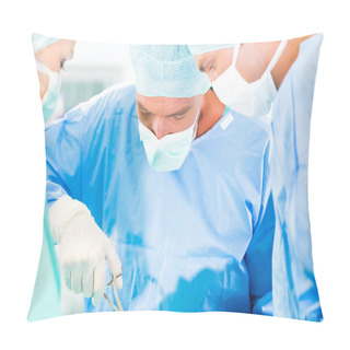 Personality  Surgeons Or Doctors In Operating Room Of Hospital Pillow Covers