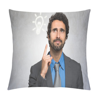 Personality  Businessman Having Good Idea Pillow Covers