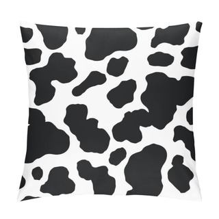 Personality Seamless Pattern. Cow Or Dalmatian. Spots. Black And White.  Animal Print, Texture. Vector Background. Pillow Covers