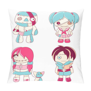 Personality  Set Of Cute Voodoo Dolls Pillow Covers
