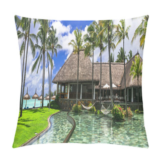 Personality  Relaxing Holidays In Tropical Paradise In Mauritius Island. Pillow Covers