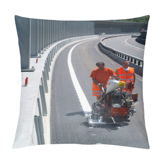 Personality  Workers On Sign Painting Machine Pillow Covers
