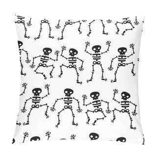 Personality  Seamless Dancing Skeleton Pattern Pillow Covers