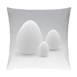 Personality  Vector Illustration Of White Eggs. Pillow Covers
