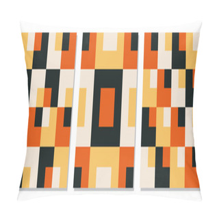 Personality  Trendy Minimalist Seamless Pattern With Abstract Creative Geometric Composition Pillow Covers