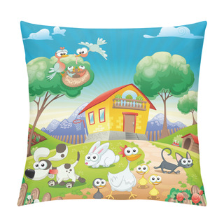 Personality  Home With Animals. Pillow Covers
