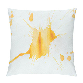 Personality  Abstract Orange Watercolor Splatter On White Paper Pillow Covers
