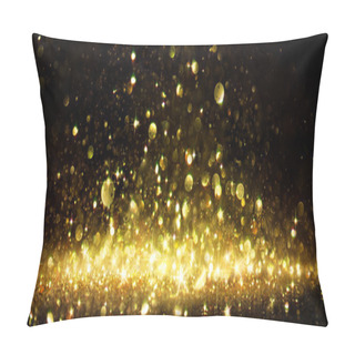 Personality  Shimmer Of Golden Glitter On Black Pillow Covers