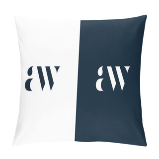 Personality  Abstract Letter AW Logo. This Logo Icon Incorporate With Abstract Shape In The Creative Way. It Look Like Letter AW. Pillow Covers