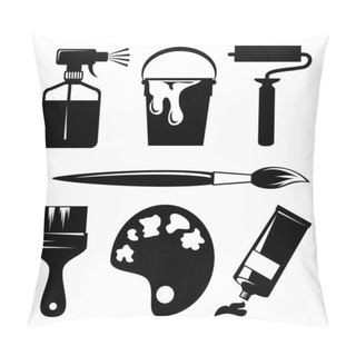 Personality  Paint Tools Icons Pillow Covers