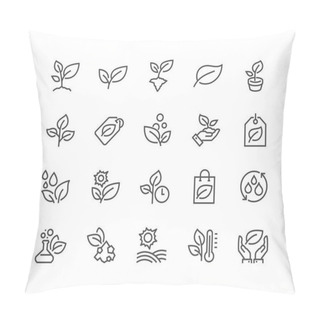 Personality  Line Plants Icons Pillow Covers