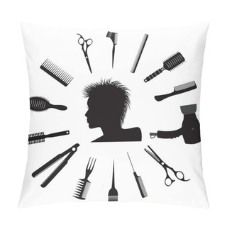 Personality  Hairdressing Equipment Icons Pillow Covers