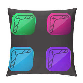 Personality  Boomerang Four Color Glass Button Icon Pillow Covers