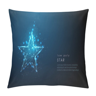 Personality  Abstract Blue Star. Low Poly Style Design. Pillow Covers