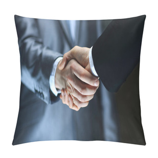 Personality  Handshake - Hand Holding On Black Background Pillow Covers