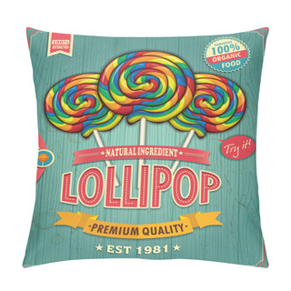 Personality  Vintage Lollipop Candy Poster Design Pillow Covers