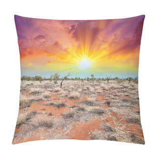 Personality  Australia, Outback Landscape. Beautiful Colors Of Earth And Sky Pillow Covers