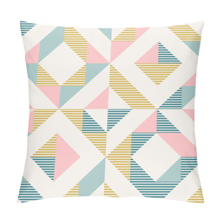 Personality  Abstract Geometry In Retro Colors, Diamond Shapes Geo Pattern Pillow Covers
