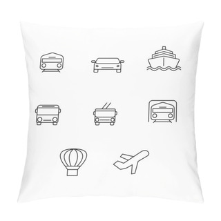 Personality  Vector Transport Icons On White Background Pillow Covers