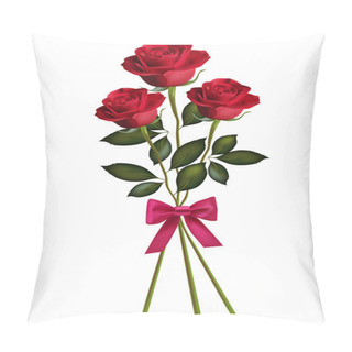 Personality  Beauty Red Rose With Bow. Pillow Covers