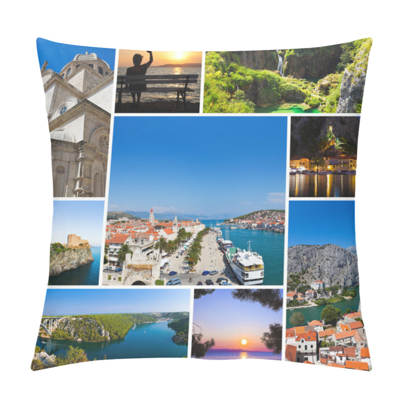 Personality  Collage of Croatia travel images pillow covers