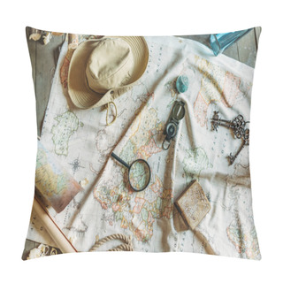 Personality  Map And Traveling Items  Pillow Covers