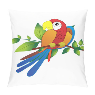 Personality  Parrot On Branch Illustration Pillow Covers