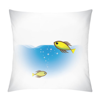 Personality  Marine Life Vector Concept - Colorful Fish Fish In Ocean. Pillow Covers