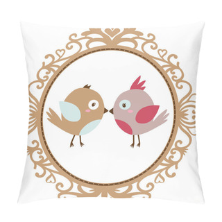 Personality  Vector Vintage Birds In Love Pillow Covers