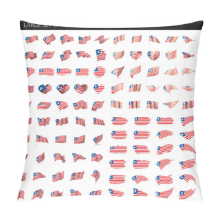 Personality  Liberia Flag, Vector Illustration Pillow Covers