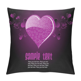 Personality  Purple Color Background With Heart Text Pillow Covers
