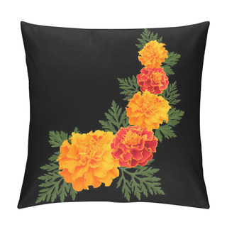 Personality  Marigolds On Black Pillow Covers