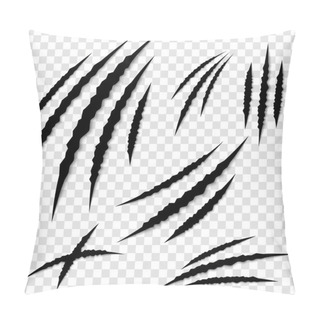 Personality  Creative Vector Illustration Of Claws Paw Scratches Isolated On Background. Art Design. Animal Horror Scratching Of Cat, Tiger, Lion, Pantera, Bear. Abstract Concept Graphic Element Pillow Covers