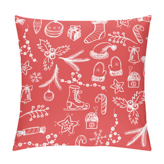 Personality  Seamless Hand Drawn Christmas Pattern Pillow Covers