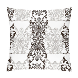 Personality  Damask Floral Seamless Pattern With Arabesque, Oriental Ornament. Abstract Traditional Decor For Backgrounds, Wallpaper, Fabric Design, Decoration. Black And White Colors, Monochrome. Vector ClipArt Pillow Covers