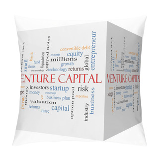 Personality  Venture Capital 3D Cube Word Cloud Concept Pillow Covers
