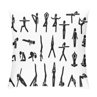 Personality  Woman Yoga Postures. Pillow Covers