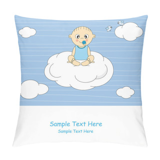 Personality  Baby Boy Arrival Announcement Card Pillow Covers