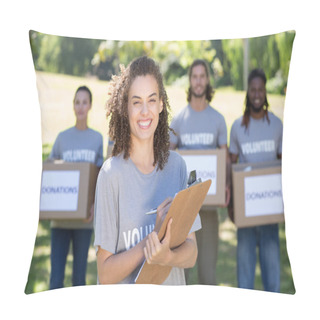 Personality  Happy Volunteers In The Park Pillow Covers