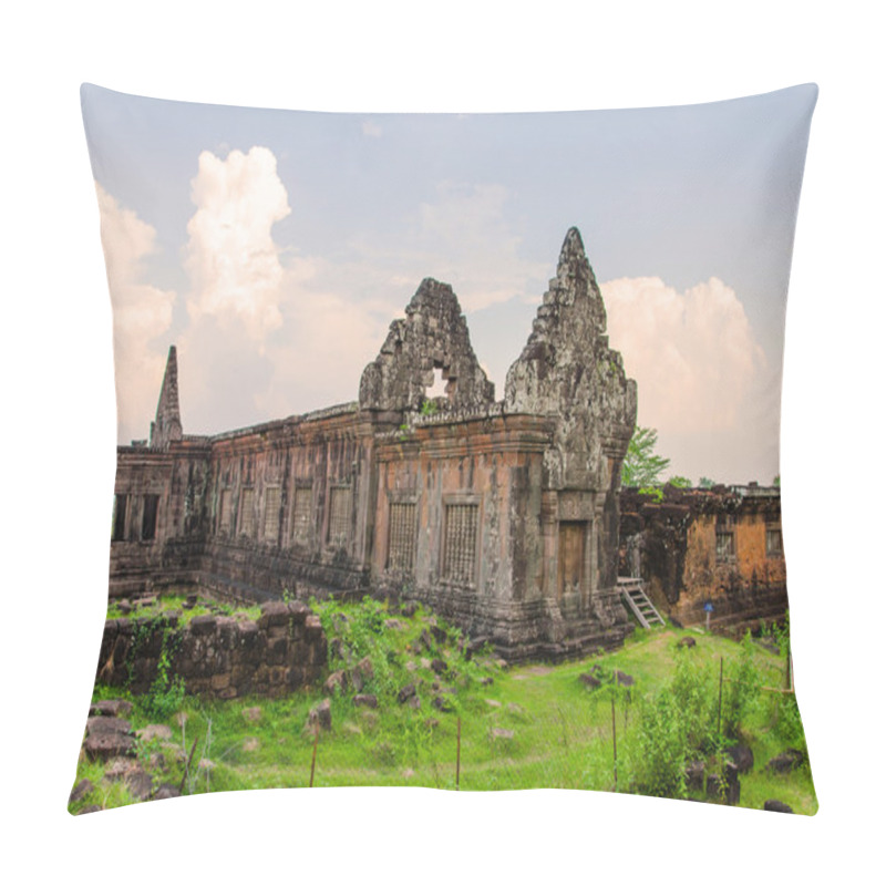 Personality  Wat Phu Castle At Champasak Southern Of Laos, UNESCO World Herit Pillow Covers