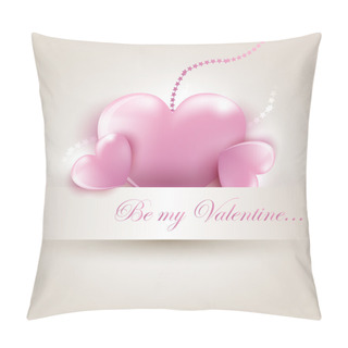 Personality  Valentin`s Day Card With Hearts Pillow Covers