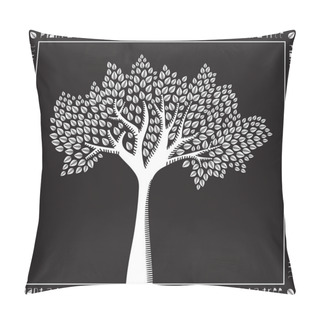Personality  Monochrome White On Black Tree Poster Pillow Covers